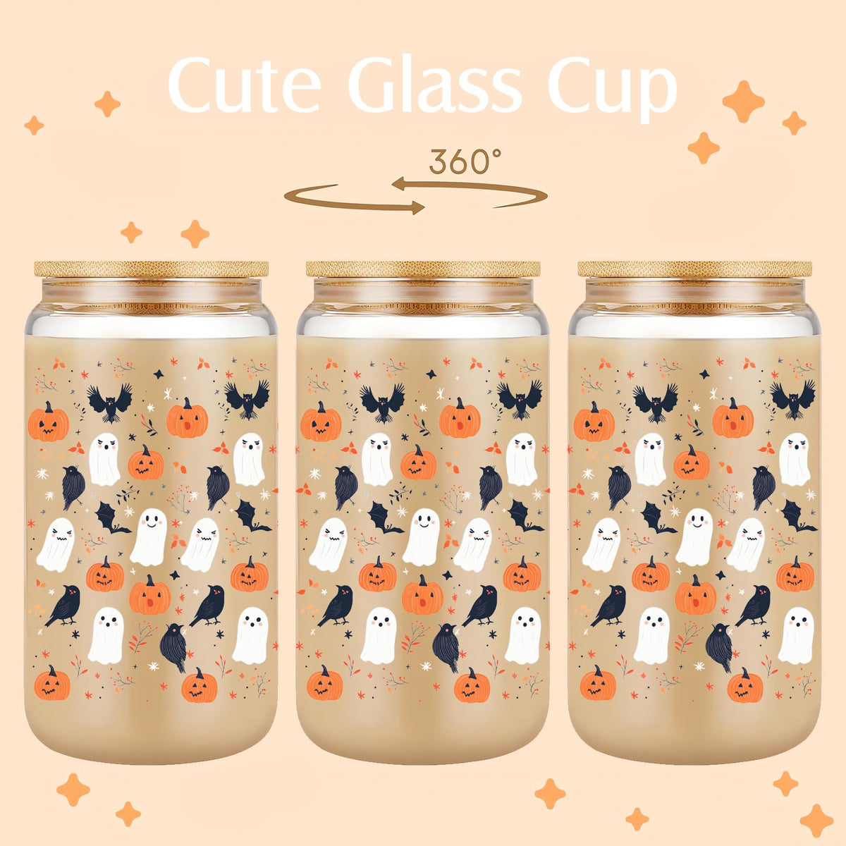 22oz Glass Tumbler with Lid & Straw R7855