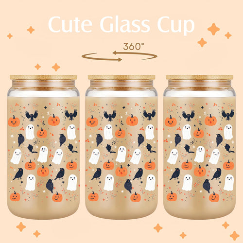 22oz Glass Tumbler with Lid & Straw R7855