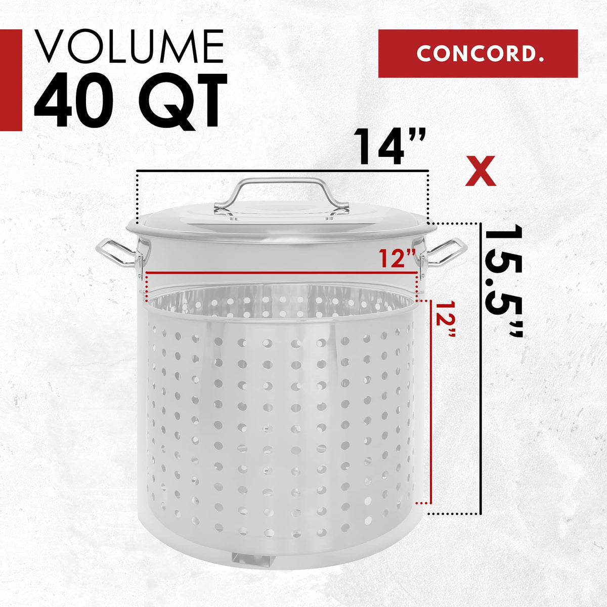 40 Quart Stainless Steel Stock Pot with Steamer Basket and 12" Single Propane Stove B209