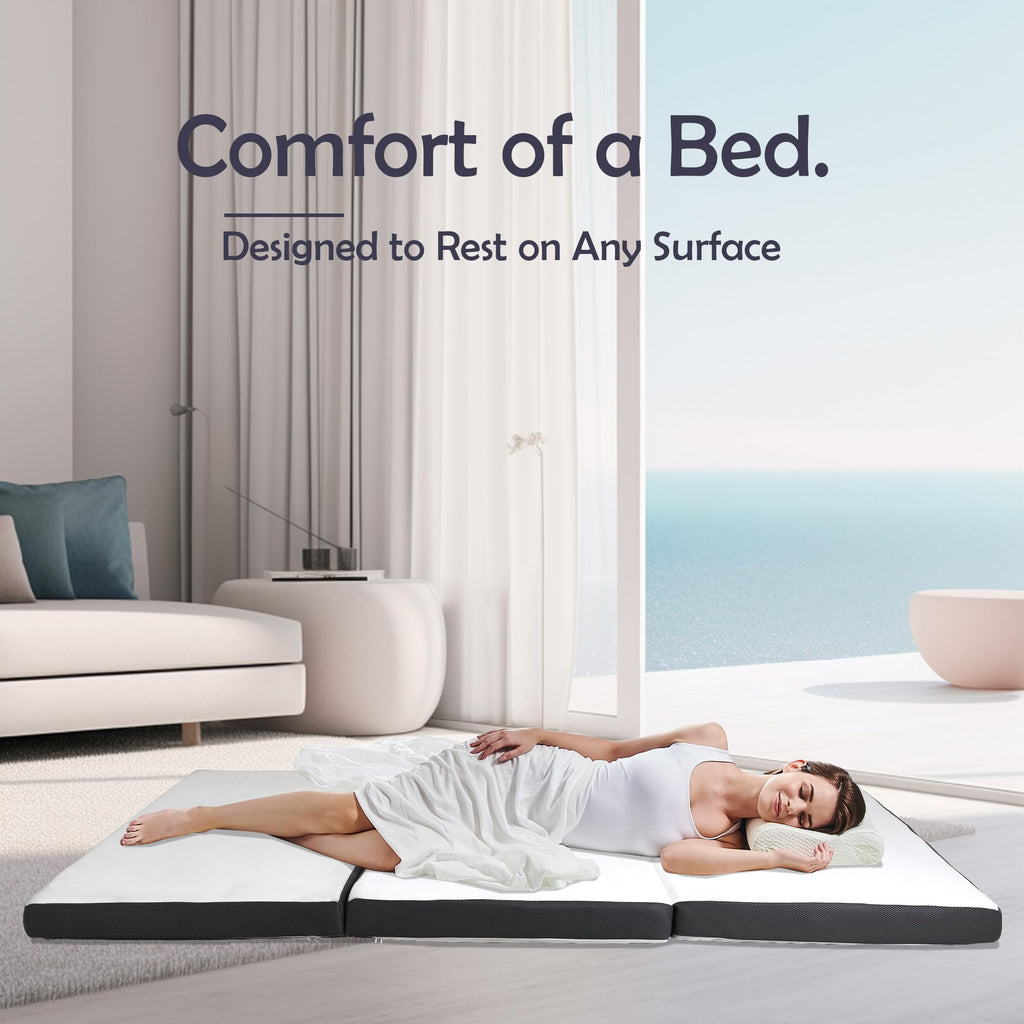 Memory Foam Folding Mattress Full 3 Inch Trifold with Washable Cover M208691