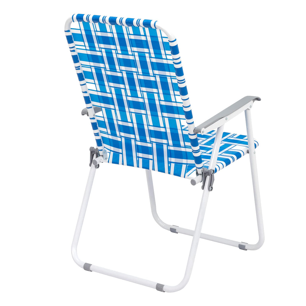 Set of 2 Blue Webbed Folding Patio Chair B7218