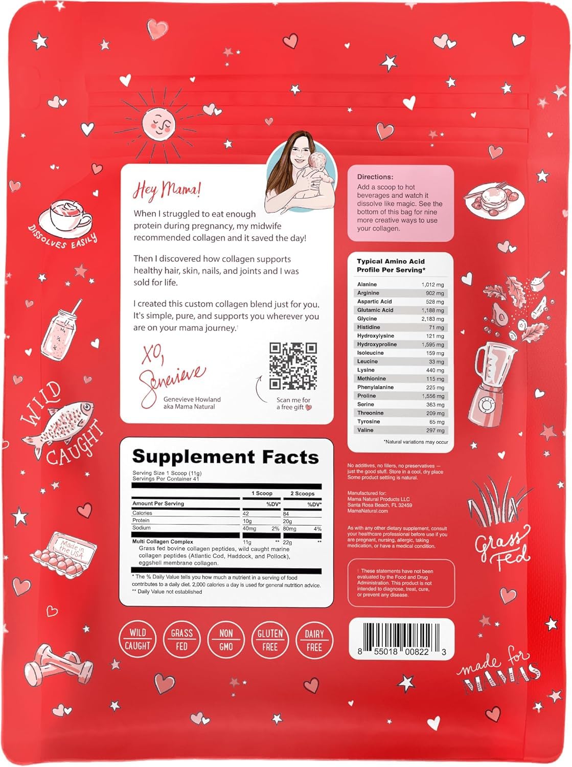 Unflavored Hydrolyzed Multi Collagen Protein Powder 16 Oz I908