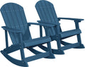 Navy Blue All-Weather Resistant Adirondack Rocking Chair Set of 2 R157073