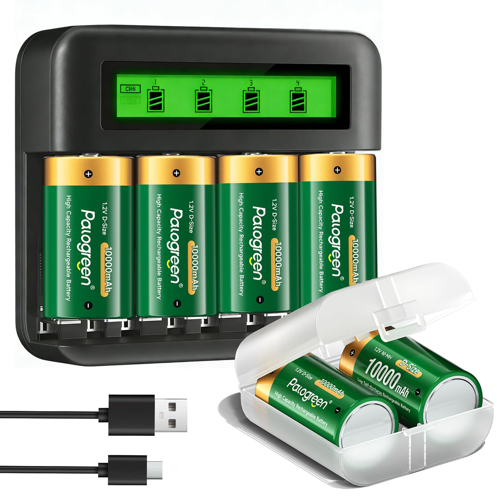 Rechargeable D Batteries with Charger A719589