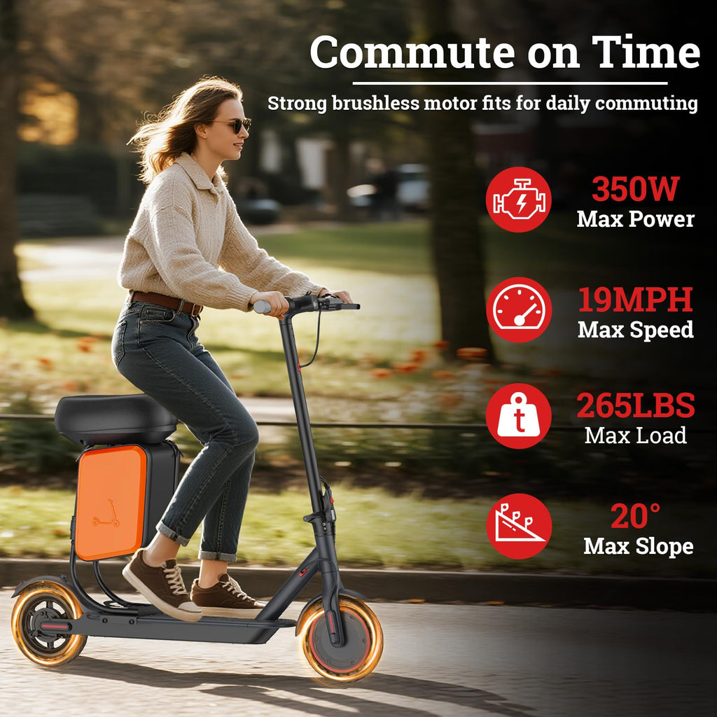 Electric Scooter with 350W/500W Motor, 16-22 Miles Range, Folding K4712