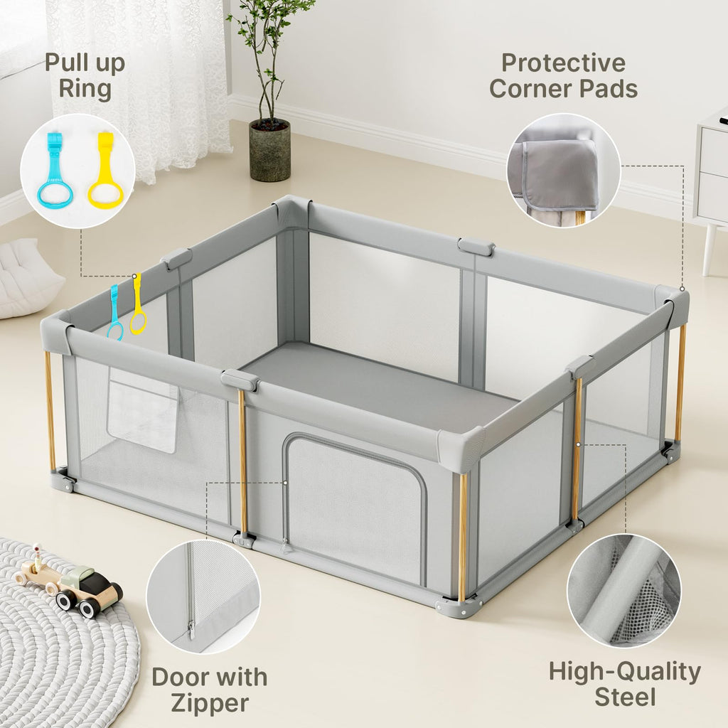 Foldable Baby Playpen with Mat N685432