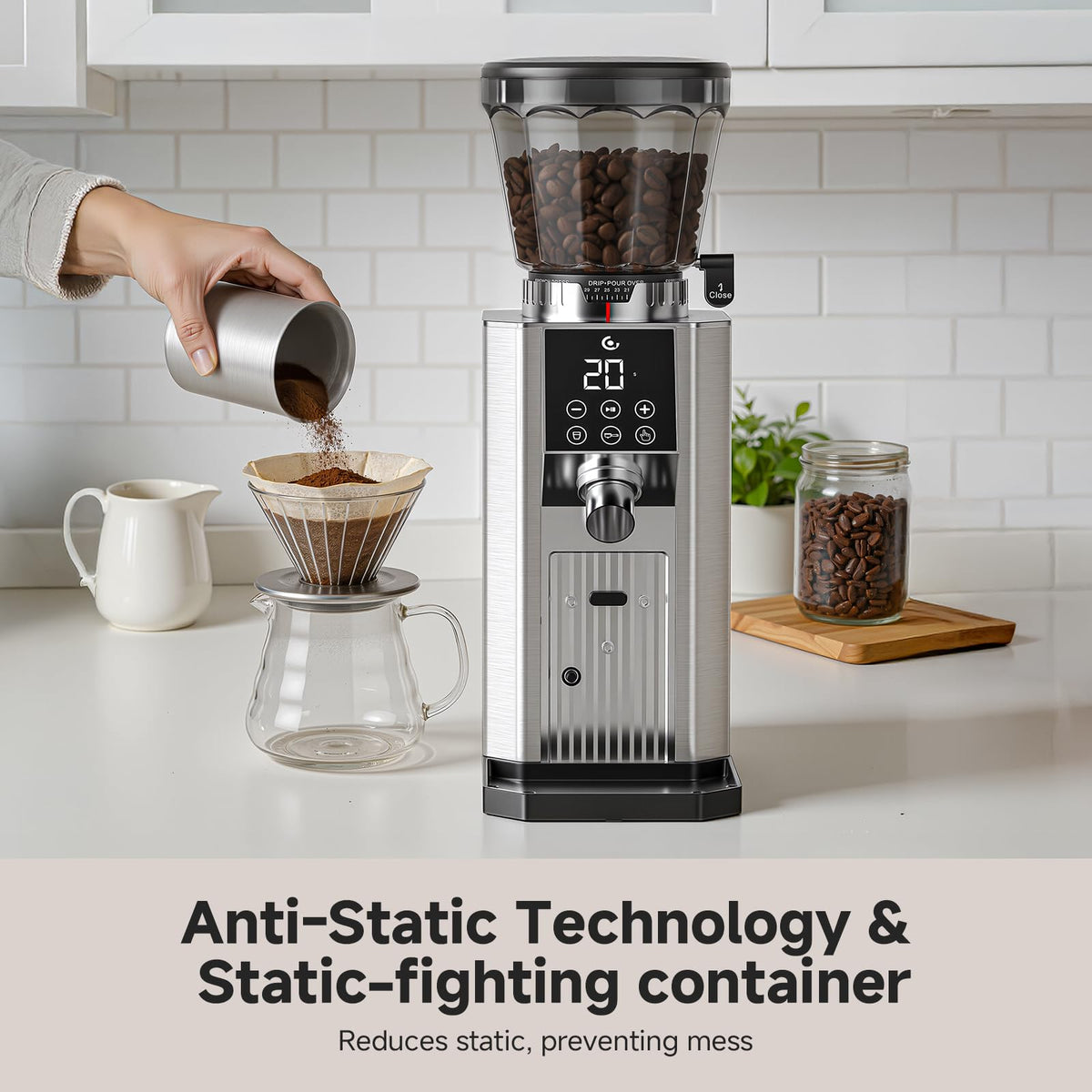 Conical Burr Coffee Grinder with 45 Grind Settings C613