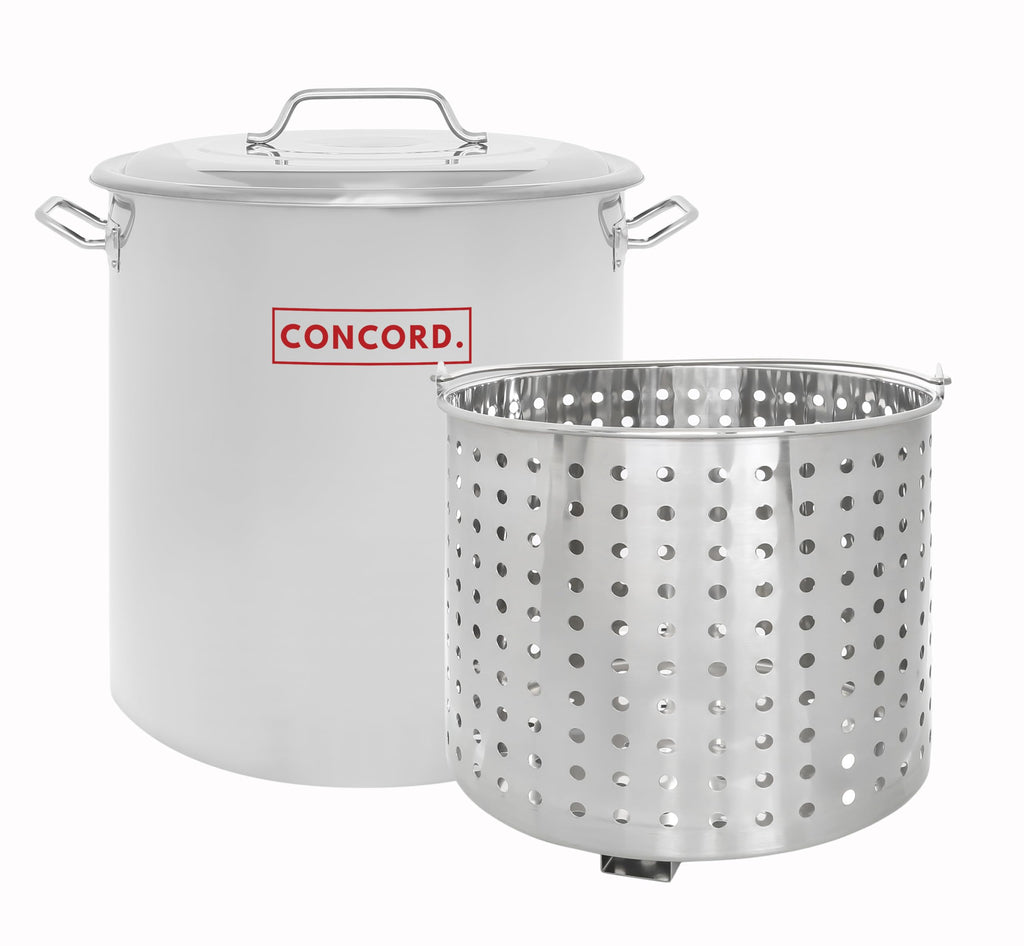 40 Quart Stainless Steel Stock Pot with Steamer Basket and 12" Single Propane Stove B209