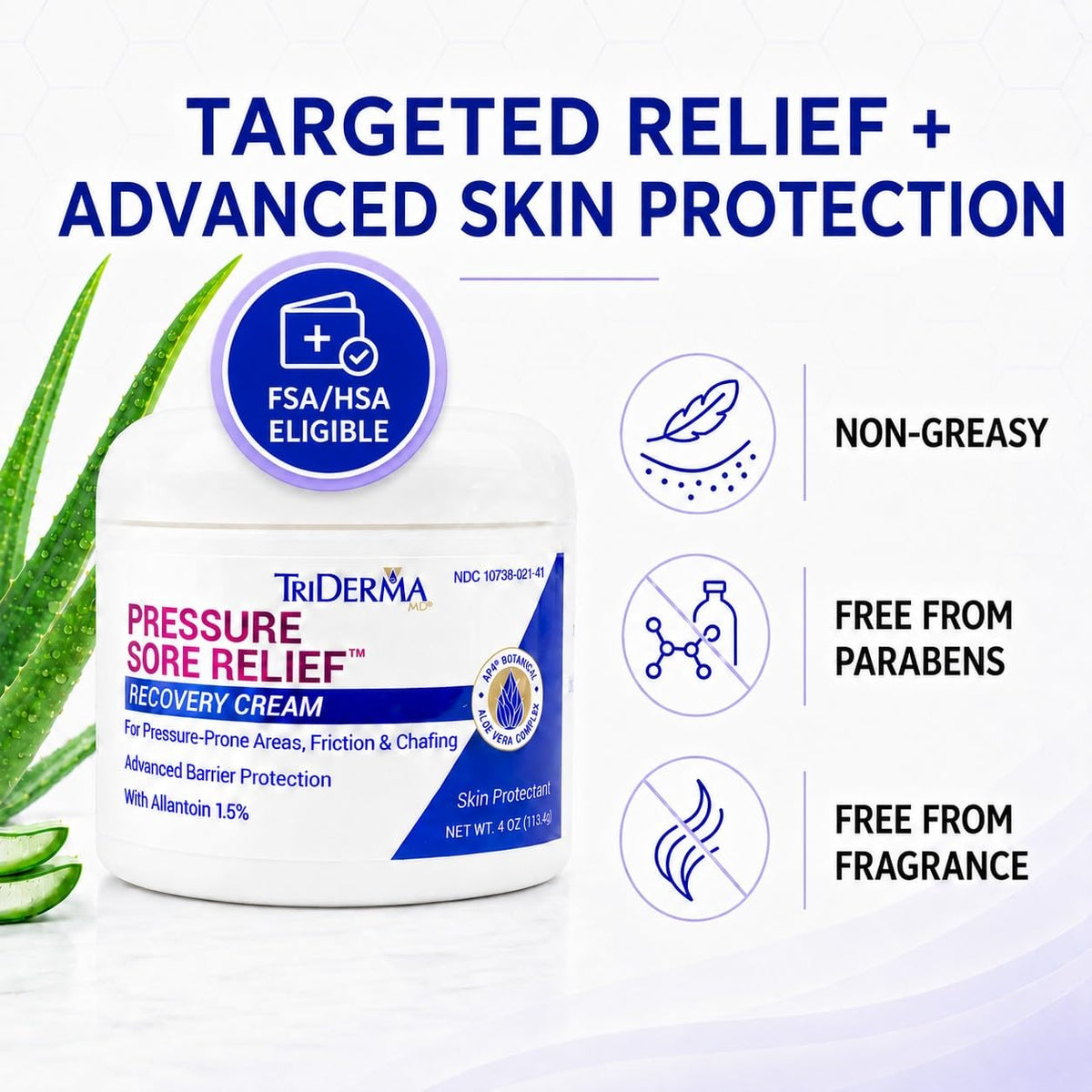 Healing Cream for Pressure Sores with Calendula and Aloe, 4 oz Jar D999573