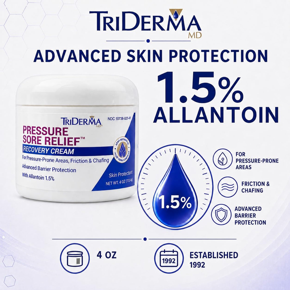Healing Cream for Pressure Sores with Calendula and Aloe, 4 oz Jar D999573