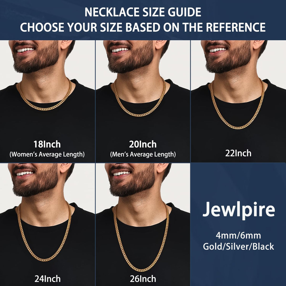 Cuban Link Chain Necklace 4mm 18K Gold Plated Stainless Steel G66115