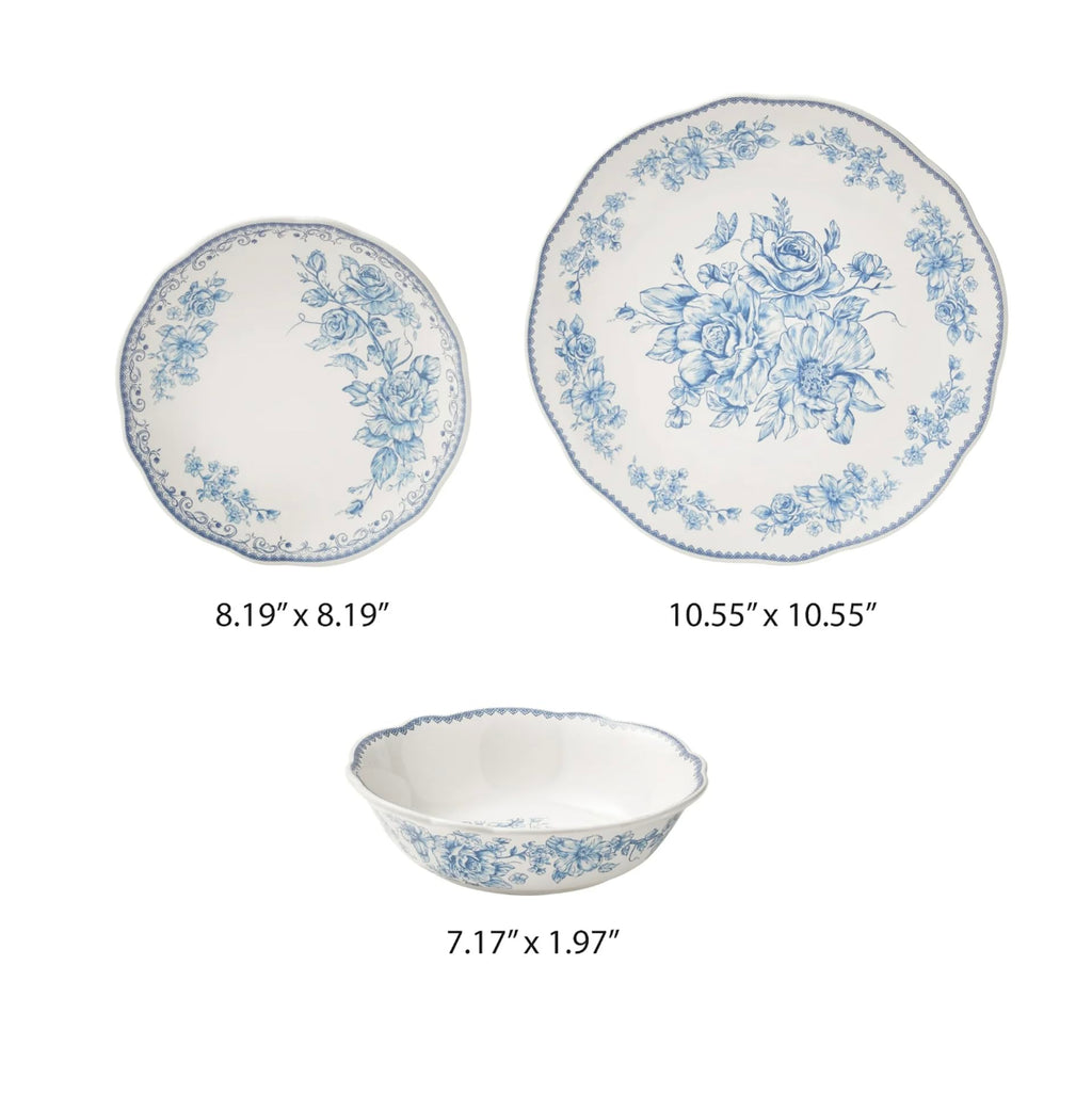 Blue 12-Piece Stoneware Dinnerware Set G14589