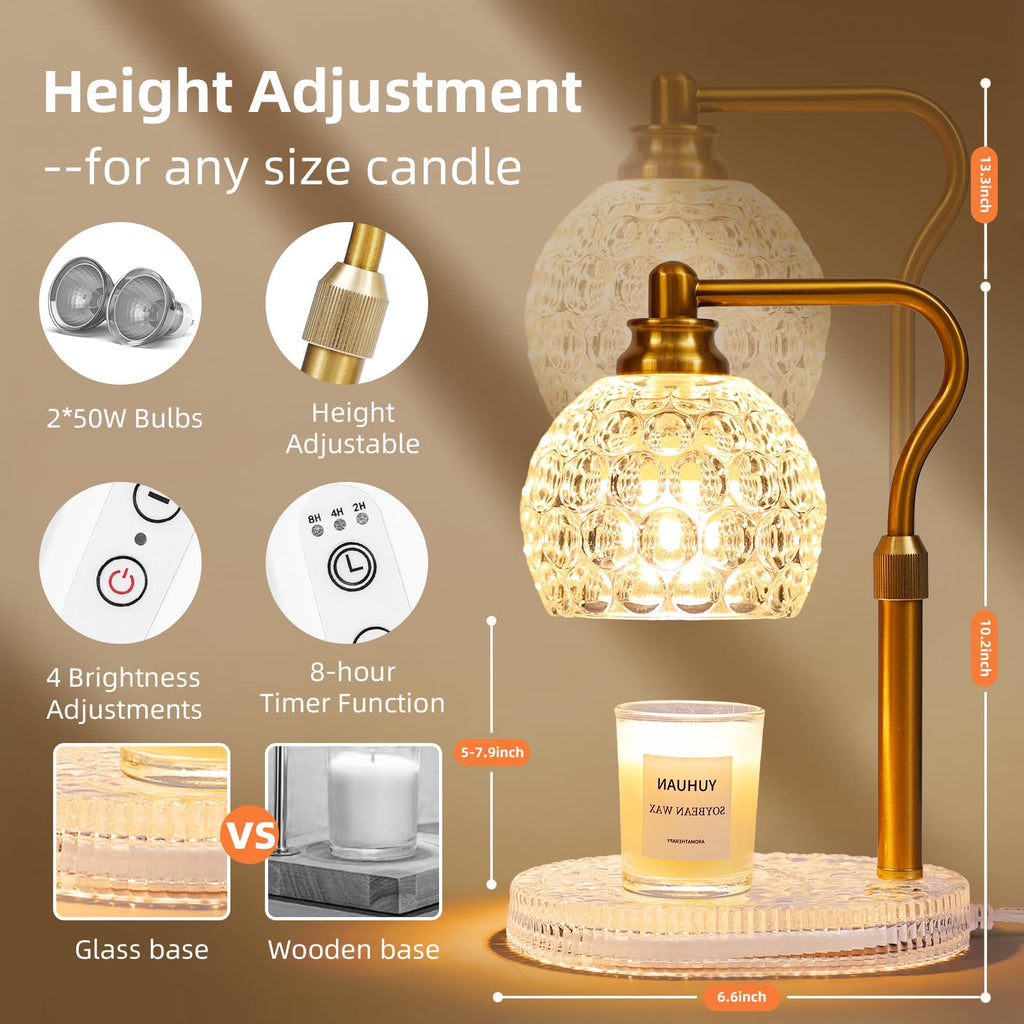 Candle Warmer Lamp with Timer & Dimmer, Height Adjustable G535
