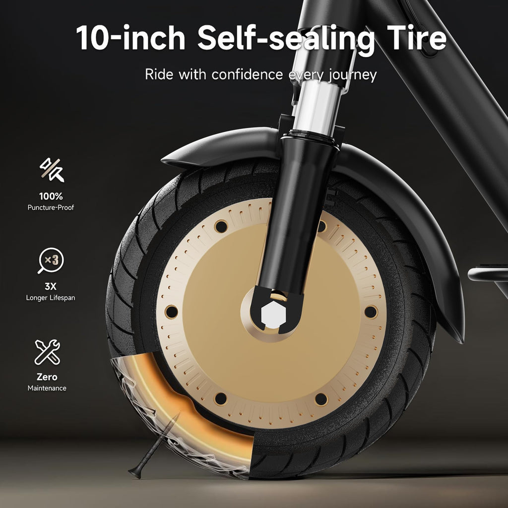 Electric Scooter with Solid Tires, Dual Suspension, Folding R5970