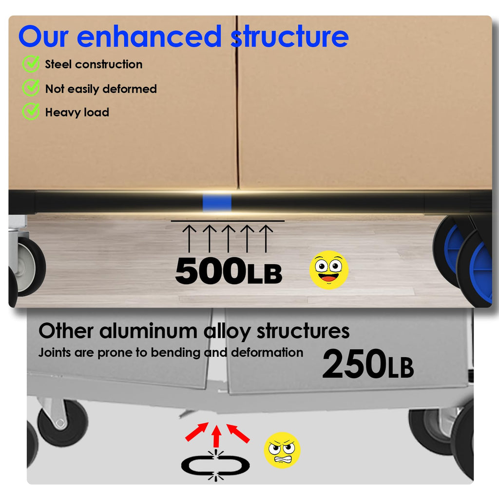 Heavy Duty 4 Wheels 500 Lbs Load Convertible Hand Truck Dolly Cart A204215