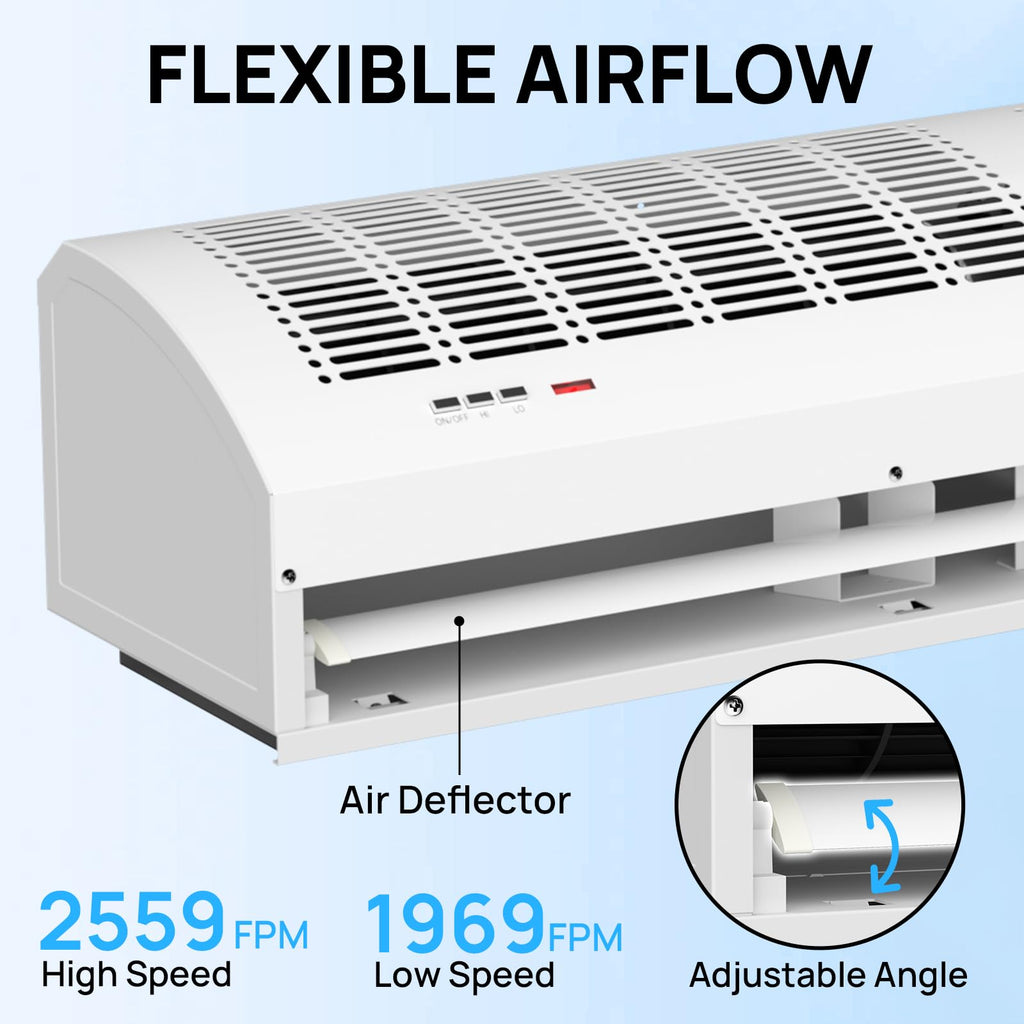 36-Inch Wall-Mounted Air Curtain Fan with Magnetic Switch K92687