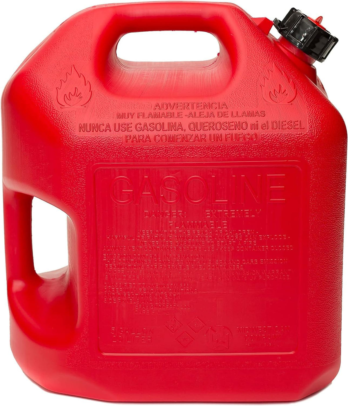 5 Gallon Gas Can Fuel Container with Spout 2 Pack L5954