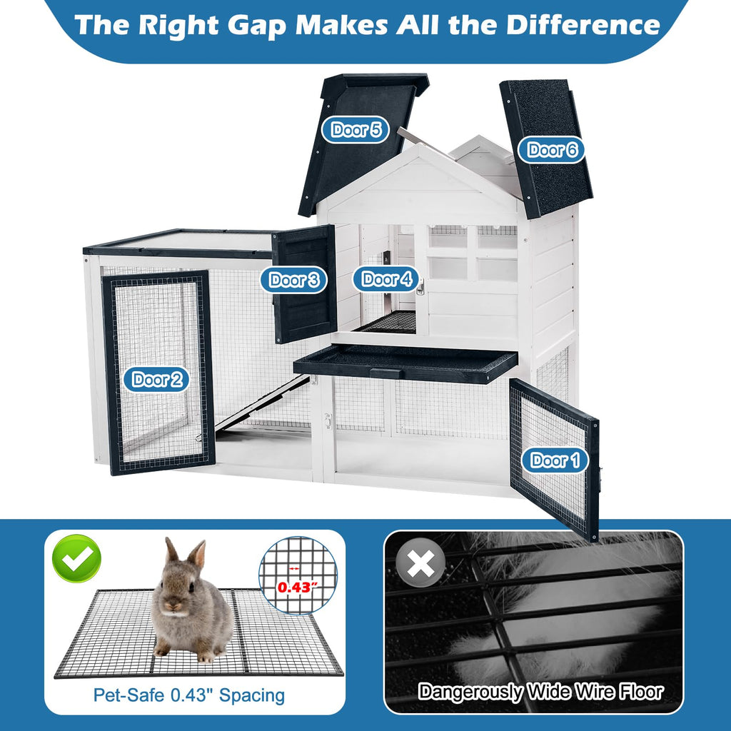 Indoor Outdoor Rabbit Cage with Weatherproof Roof O691273