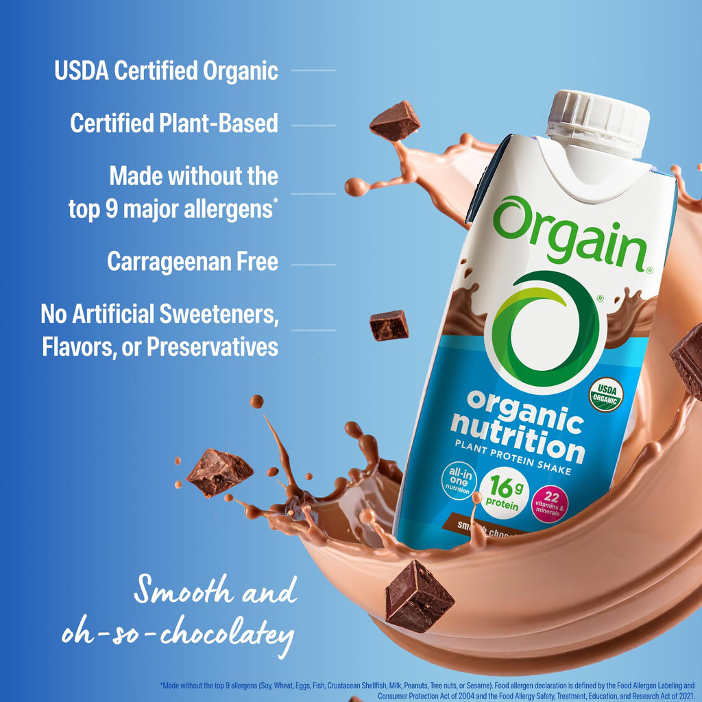 Organic Vegan 16g Protein Shake, Chocolate, 11 oz, 12pk E811521
