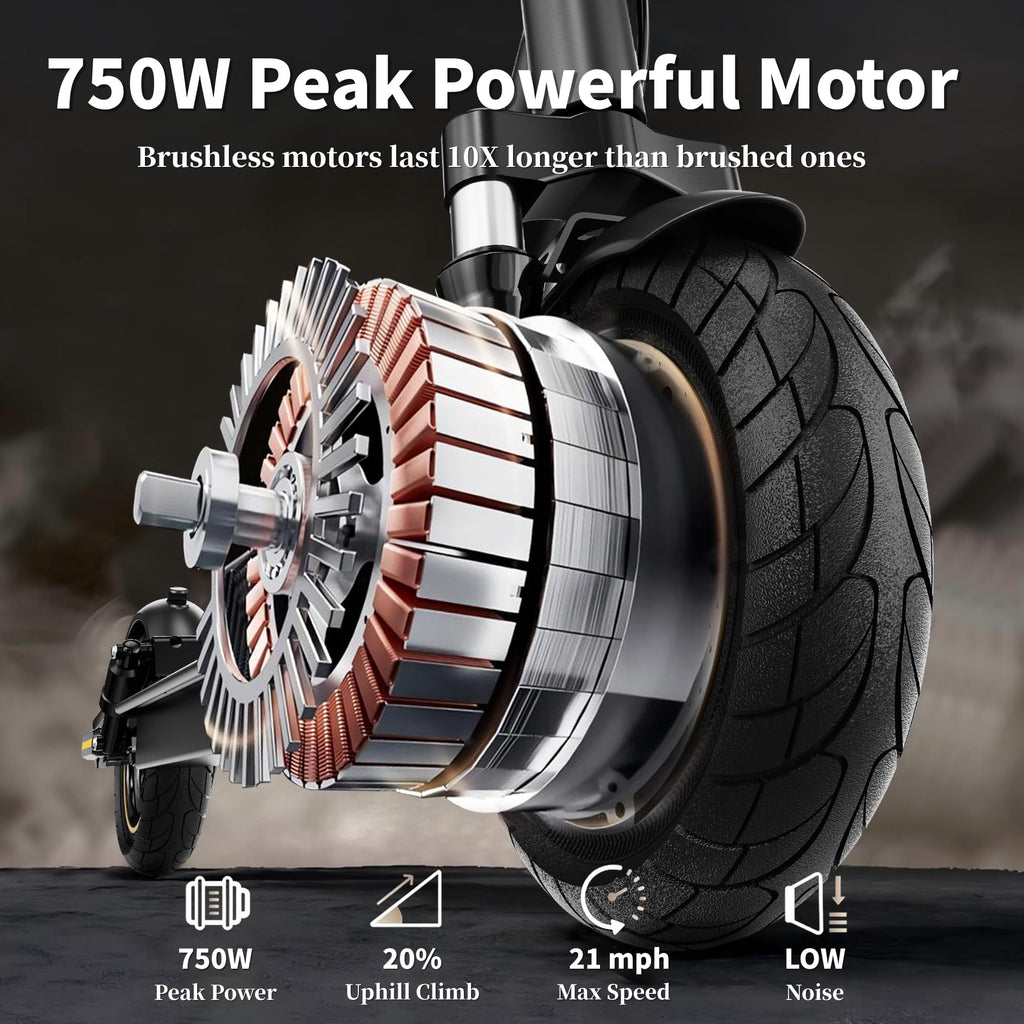 Electric Scooter with Solid Tires, Dual Suspension, Folding R5970