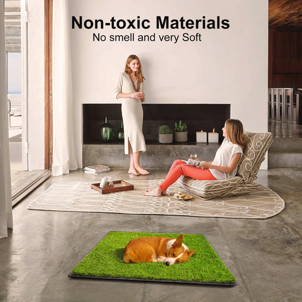 Dog Grass Pad with Tray 40''X27.5'' Artificial Turf Potty I699