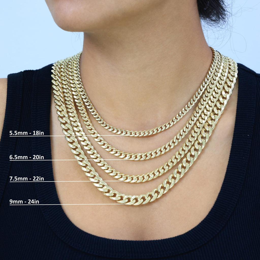 10K Yellow Gold Cuban Link Chain Necklace S85896
