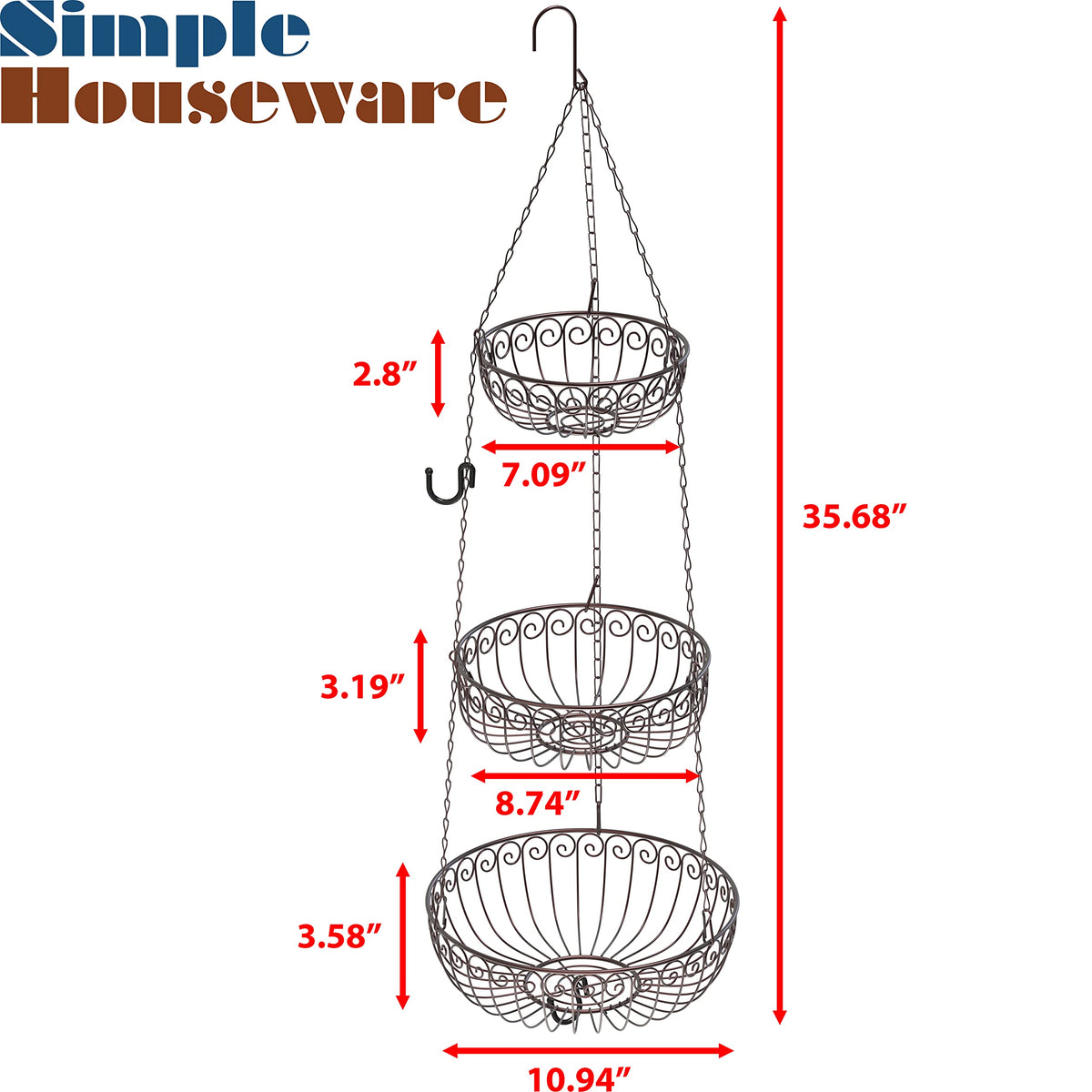 3-Tier Hanging Fruit Basket M305