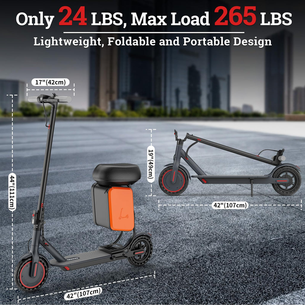 Electric Scooter with 350W/500W Motor, 16-22 Miles Range, Folding K4712