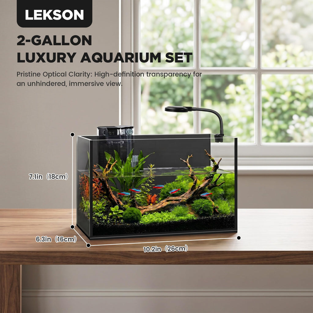 2 Gallon Fish Tank with Light and Filter U128599