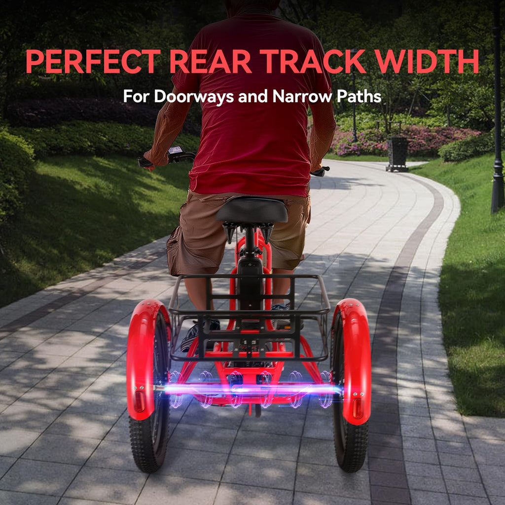Electric Tricycle for Adults with Basket, Folding 3-Wheel Electric Bike with Removable Battery M85287