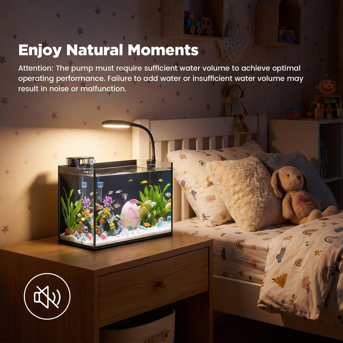 2 Gallon Fish Tank with Light and Filter U128599