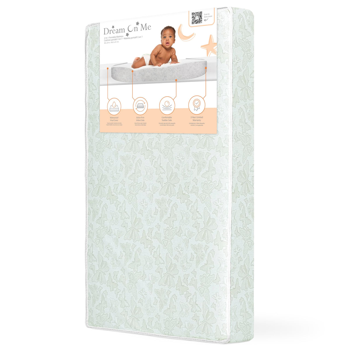 3” Two-Sided Fiber Portable Mini Crib Mattress Z161766
