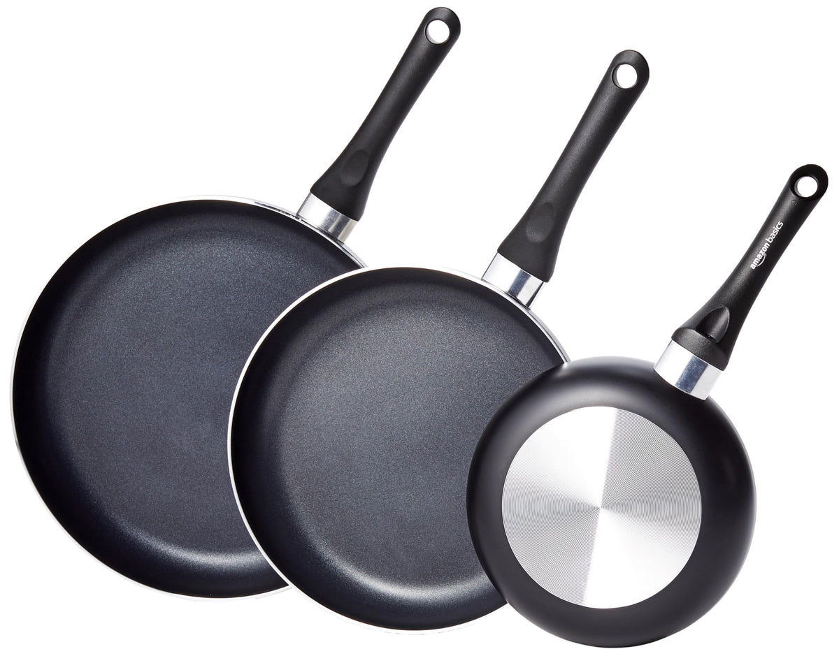 Ceramic Nonstick Frying Pan Set, 3-Piece, Black T5453