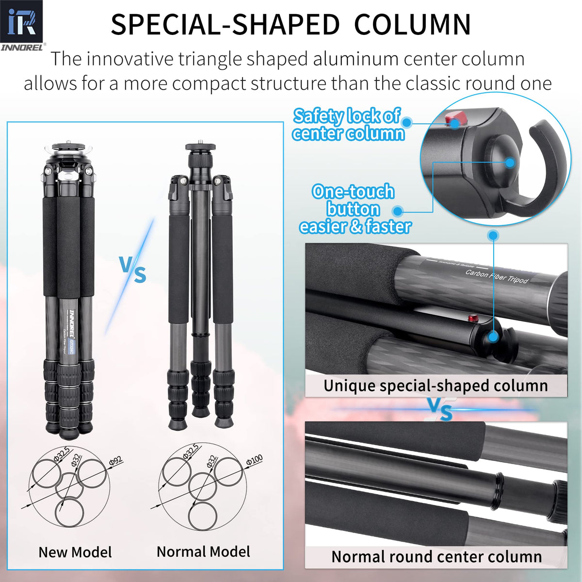Carbon Fiber Camera Tripod with Ball Head C553