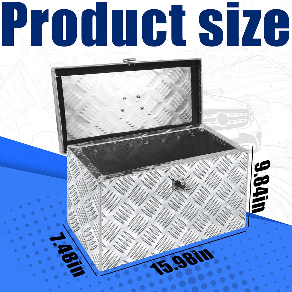 16 Inch Aluminum Waterproof Truck Bed Toolbox with Lock and Keys N503