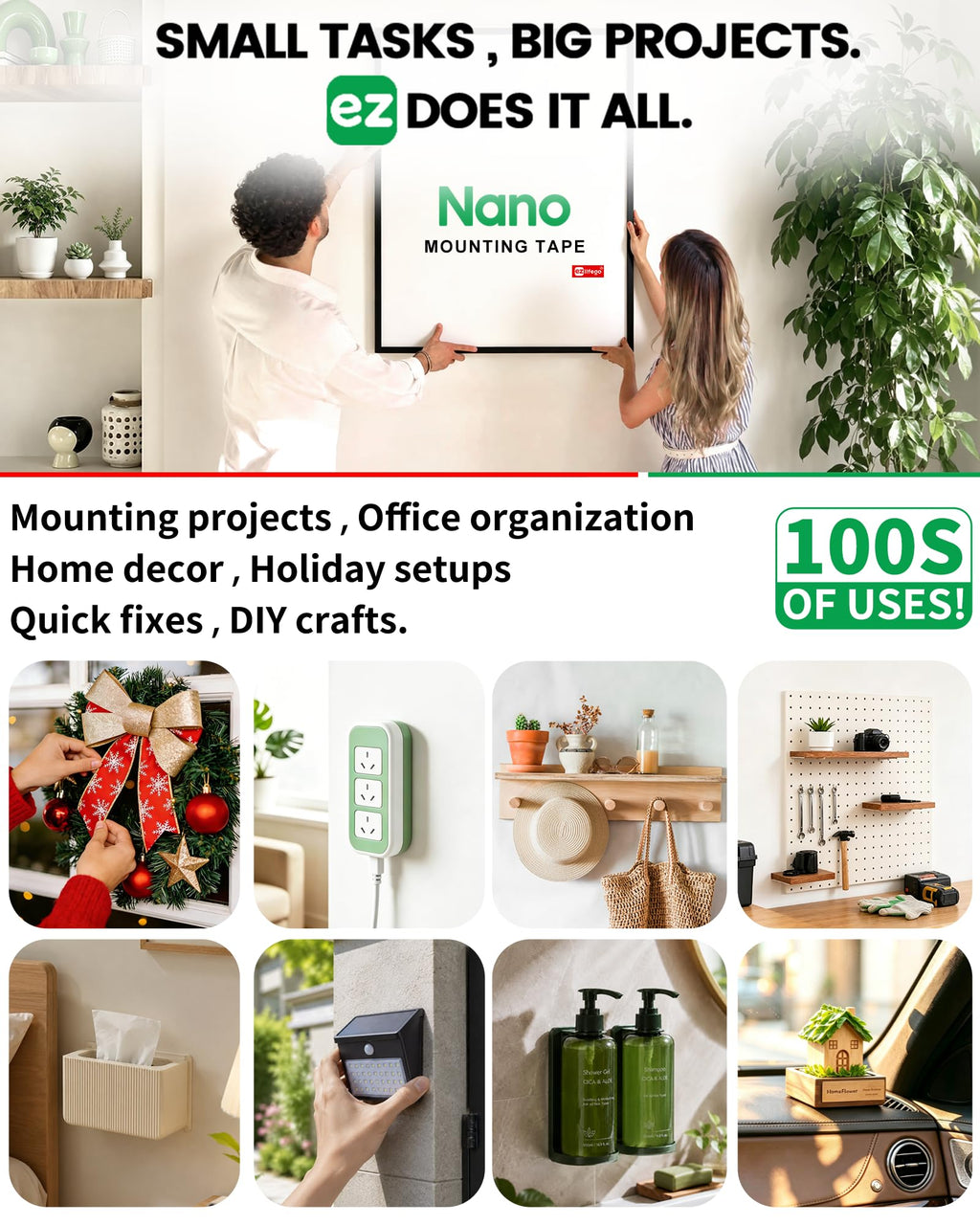 Heavy Duty Double Sided Mounting Tape, 9.85FT A3446