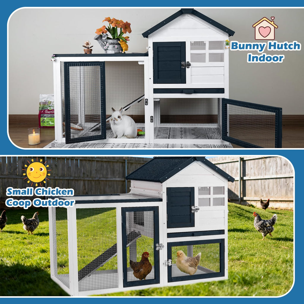Indoor Outdoor Rabbit Cage with Weatherproof Roof O691273