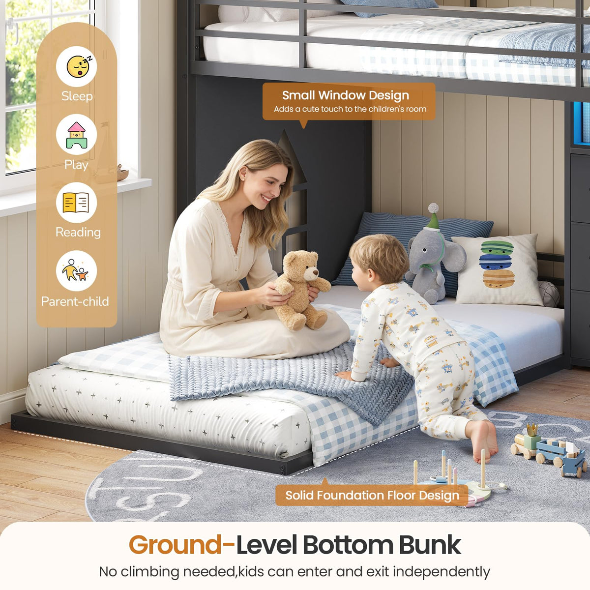 Twin Over Twin Bunk Bed with 9 Storage Drawers G47780
