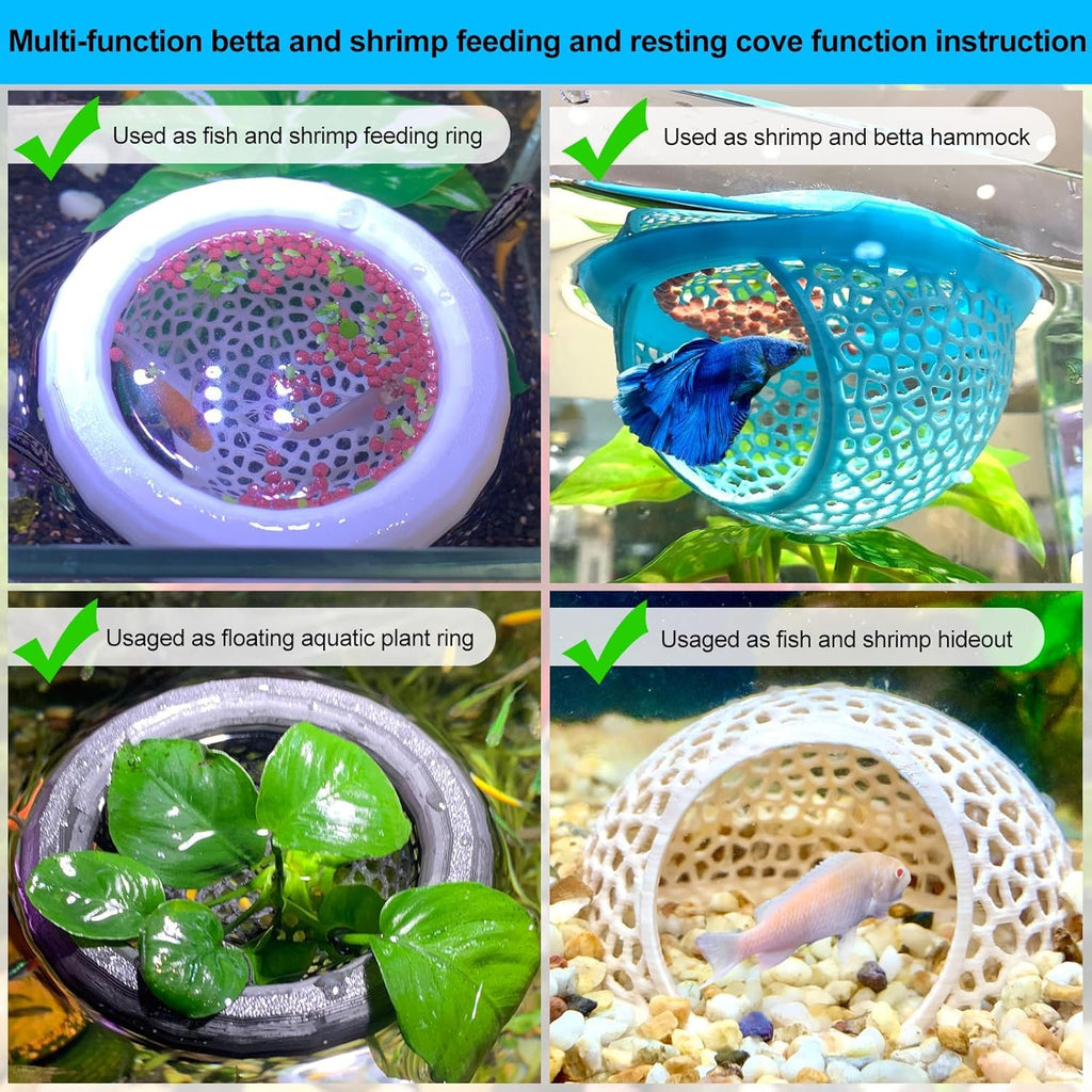 White Floating Betta Fish Hammock Bed and Hide Cave Z5178