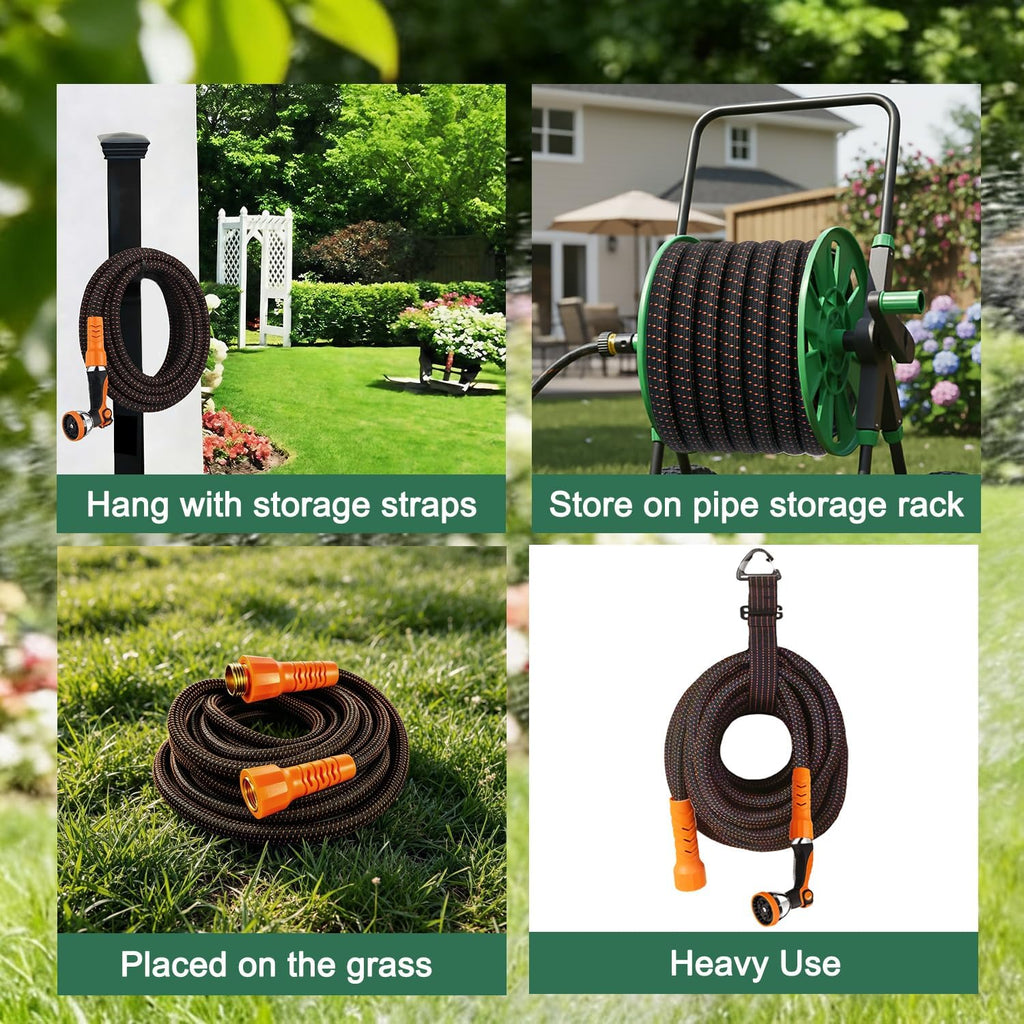 100FT Flexible Garden Hose with 10 Modes Nozzle R245028