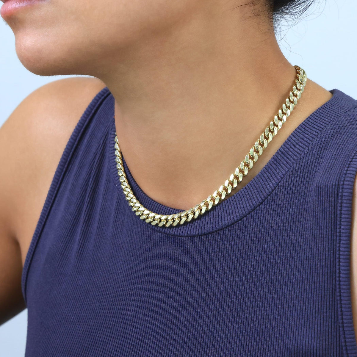 10K Yellow Gold Cuban Link Chain Necklace S85896