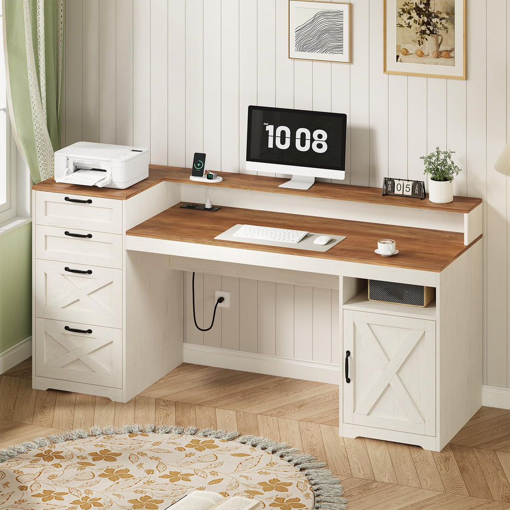 63" Computer Desk with 4 Drawers I222