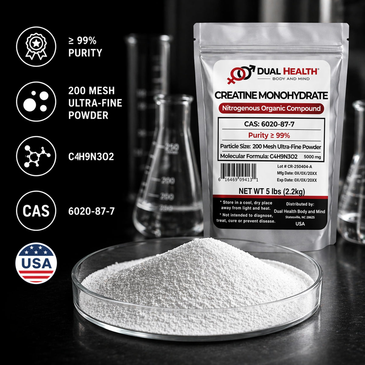 Pure Micronized Creatine Monohydrate Powder 2 lbs R18476