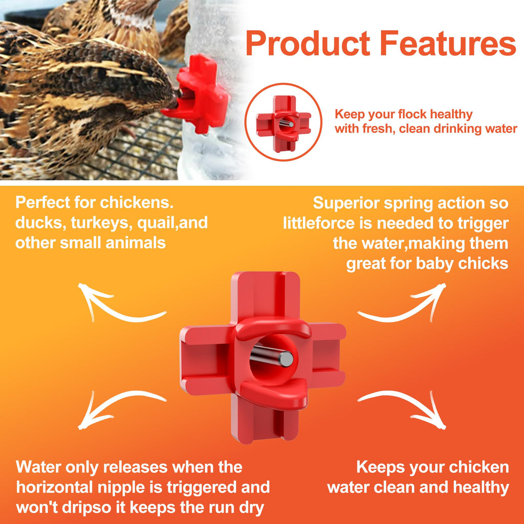 Automatic Chicken Waterer Nipples 20 Pack G7037