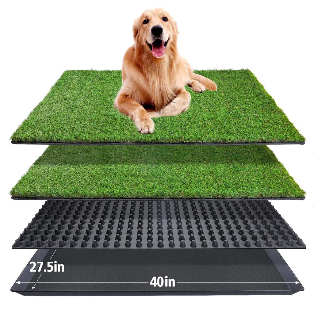 Dog Grass Pad with Tray 40''X27.5'' Artificial Turf Potty I699