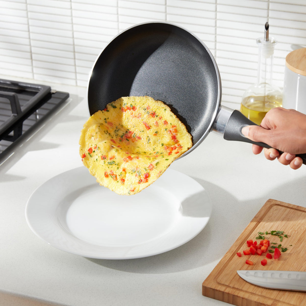 Ceramic Nonstick Frying Pan Set, 3-Piece, Black T5453