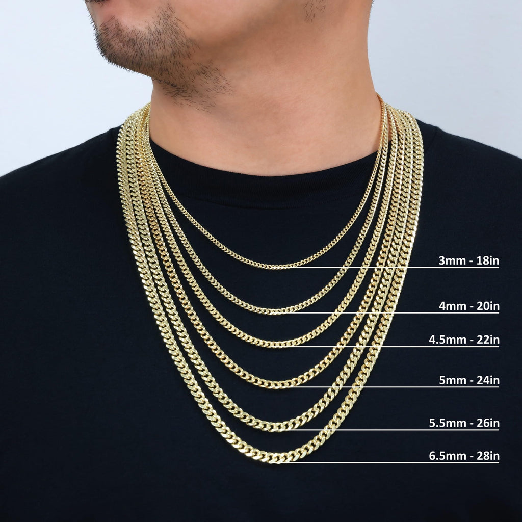 10K Yellow Gold Cuban Link Chain Necklace S85896
