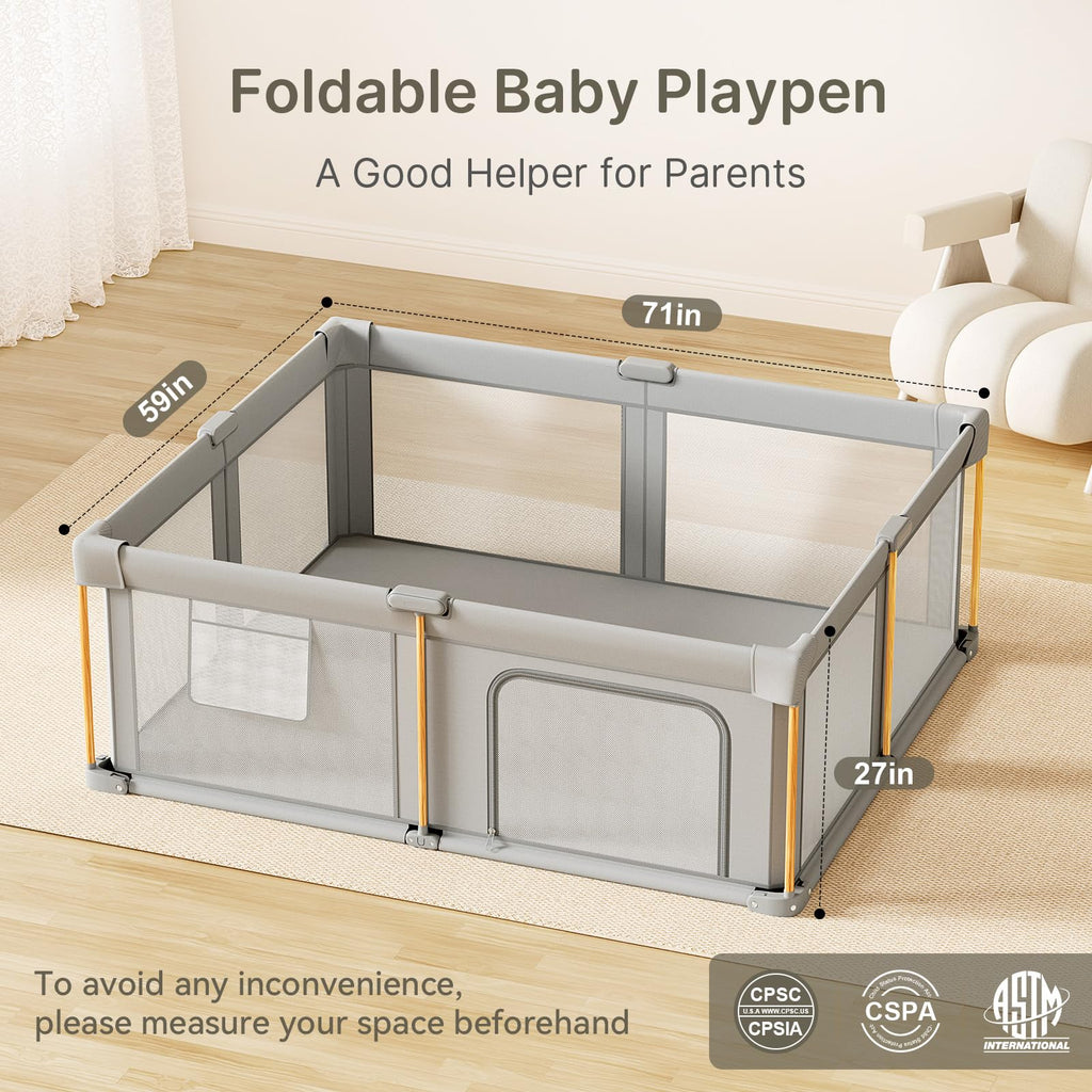 Foldable Baby Playpen with Mat N685432