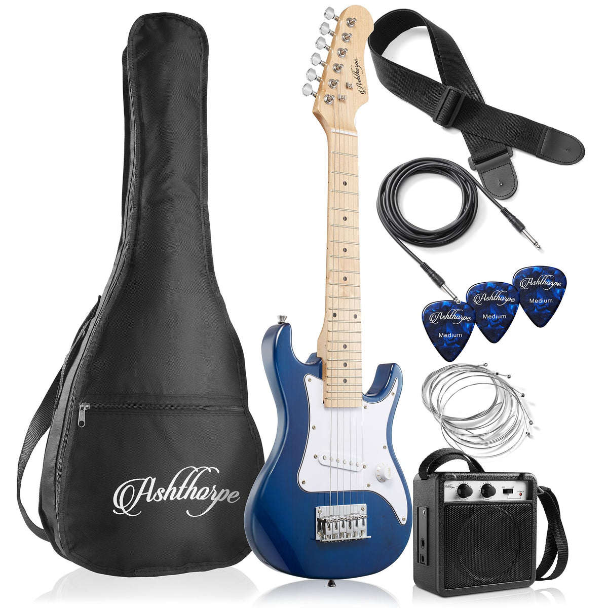 30-inch Kids Electric Guitar Beginner Kit with Amplifier, Blue D34057