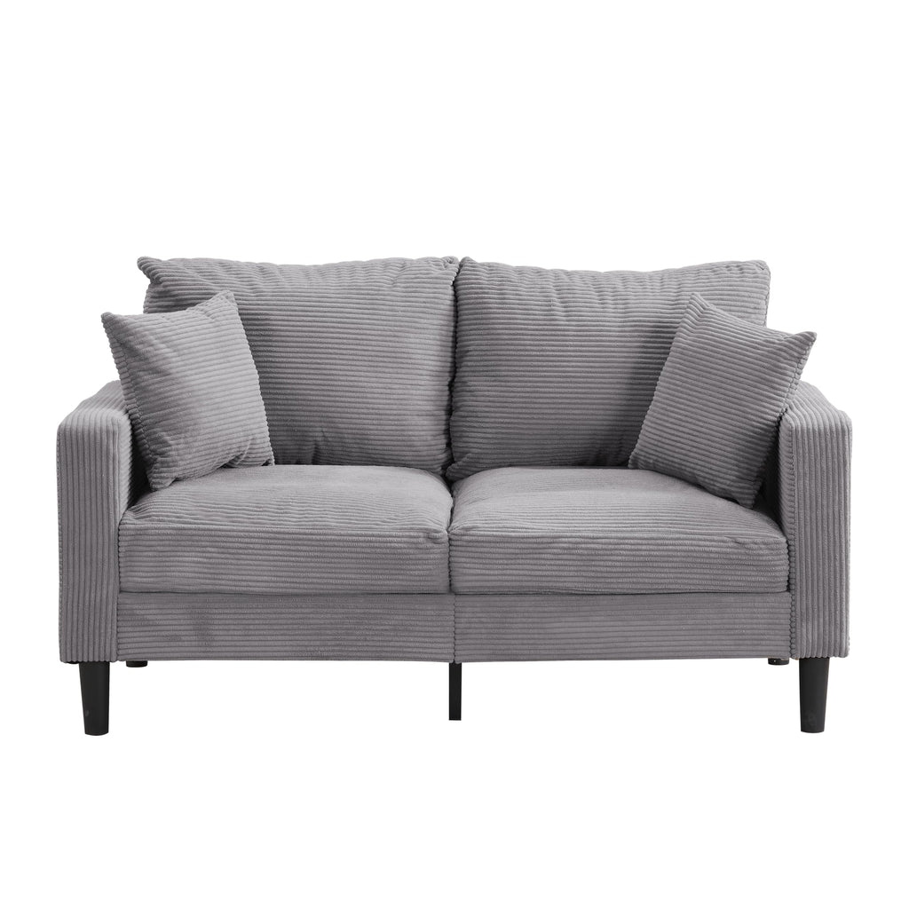 Light Gray Upholstered 2 Seat Loveseat Sofa O21629